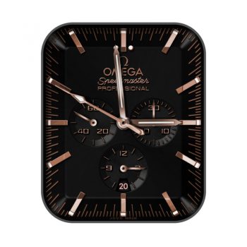 欧米茄OMEGA黑色玫瑰金月球表盘.clock