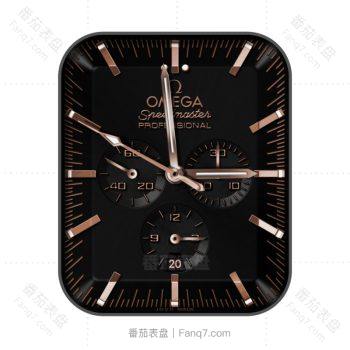 欧米茄OMEGA黑色玫瑰金月球表盘.clock