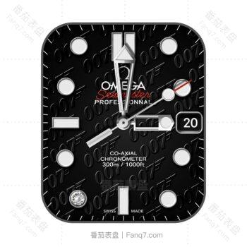 欧米茄OMEGA酷黑007立体浮雕奇异表盘.clock