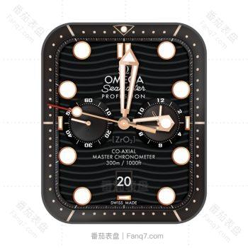 欧米茄OMEGA海马210天文台高端酷黑橙金表盘.clock