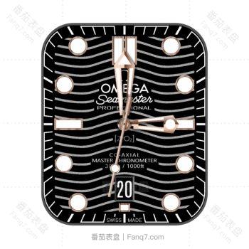 欧米茄OMEGA酷黑白色波浪条纹表盘.clock