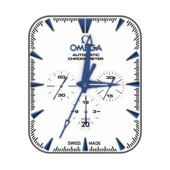 欧米茄OMEGA白蓝月球简约表盘.clock