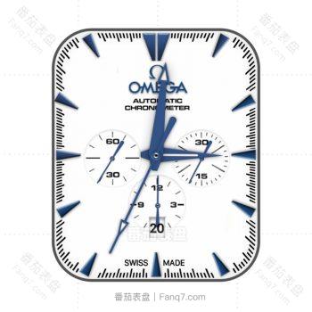 欧米茄OMEGA白蓝月球简约表盘.clock
