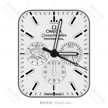 欧米茄OMEGA简约白灰超人联名三盘表盘.clock