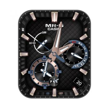 卡西欧CASIO1100简约系列酷黑撞色蓝系商务职场两地时.clock