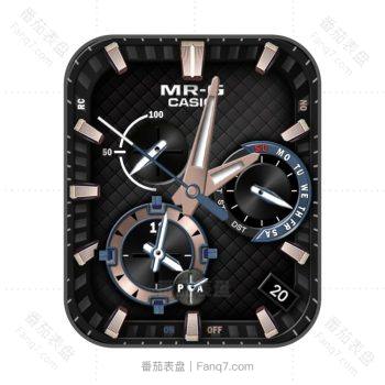 卡西欧CASIO1100简约系列酷黑撞色蓝系商务职场两地时.clock