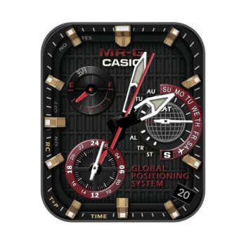 卡西欧CASIO网MTG太阳能两地时酷黑红玫瑰金三盘.clock