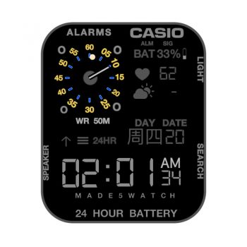 卡西欧CASIOPRM登山经纬心率日期简约酷黑白黄商务运动.clock