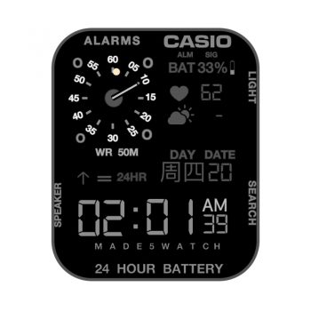 卡西欧CASIOPRM登山经纬心率日期简约酷黑白商务运动.clock