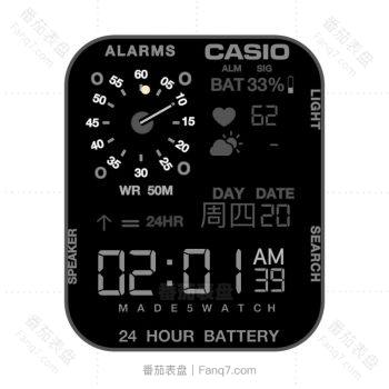 卡西欧CASIOPRM登山经纬心率日期简约酷黑白商务运动.clock