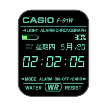 卡西欧CASIOGMW方块简约系列个性炫酷黑绿.clock