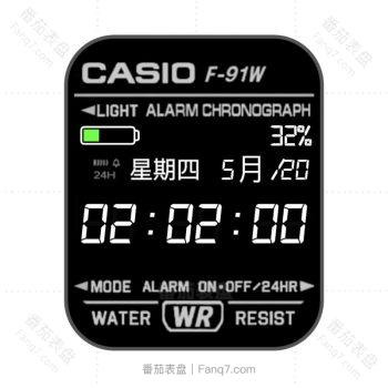 卡西欧CASIOGMW方块简约系列个性炫酷黑白.clock
