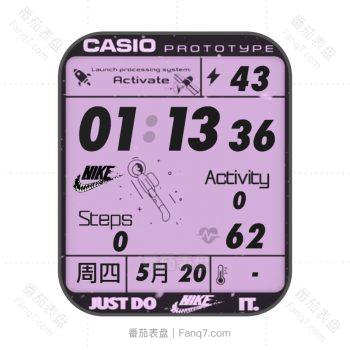 卡西欧CASIO网红卡通太空人系列动态旋转小人个性粉红色简约表盘.clock