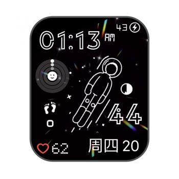 卡西欧CASIO网红卡通太空人系列动态旋转小人炫酷黑简约表盘.clock