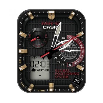 卡西欧CASIO-GA简约炫酷黑红三盘指针.clock