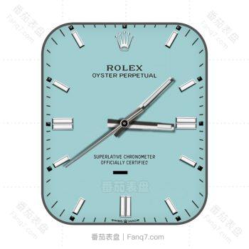 劳力士ROLEX蚝式恒动型126000绿松石蓝色表盘.clock