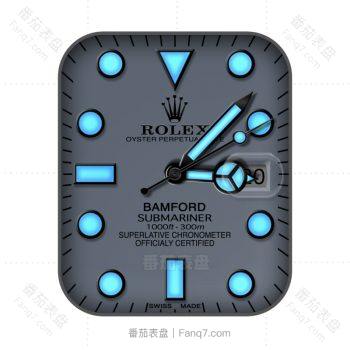 劳力士ROLEX海使型126603奶奶灰表盘荧光蓝刻度个性潮流简约.clock