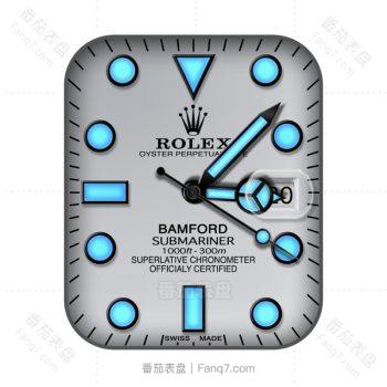 劳力士ROLEX海使型126603冷淡灰表盘荧光蓝刻度个性潮流简约.clock