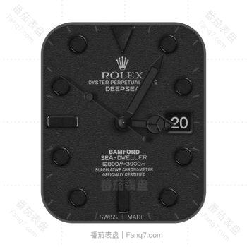 劳力士ROLEX探险家型深潜型黑色表盘浮雕表盘.clock
