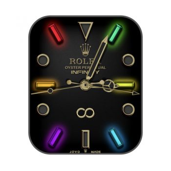 劳力士ROLEX黑色表盘荧光多彩刻度个性潮流简约.clock