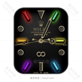 劳力士ROLEX黑色表盘荧光多彩刻度个性潮流简约.clock