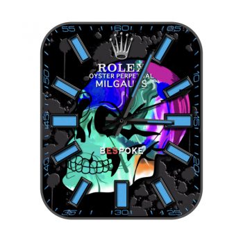 劳力士ROLEX炫酷暗黑多彩骷髅表盘荧光多彩刻度个性潮流简约.clock