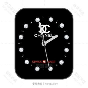 香奈儿CHANEL中古方糖黑色表盘镶钻刻度.clock