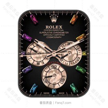 劳力士ROLEX宇宙计型迪通拿116500LN多彩宝石刻度黑色表盘三盘.clock