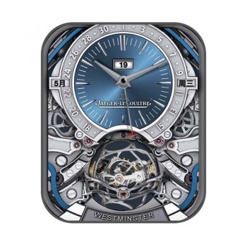 积家Jaeger-LeCoultre-HYBRIS MECHANICA超卓复杂白金外圈宝蓝色表盘陀飞轮重力摆锤.clock