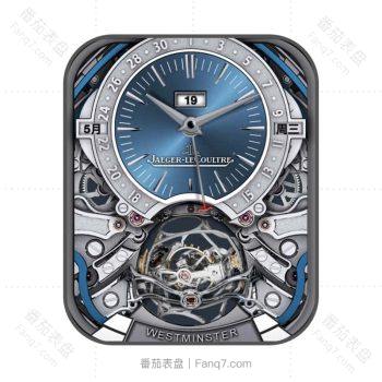 积家Jaeger-LeCoultre-HYBRIS MECHANICA超卓复杂白金外圈宝蓝色表盘陀飞轮重力摆锤.clock