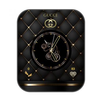 GUCCI古驰高级黑金棱形循环背景独角兽表盘.clock