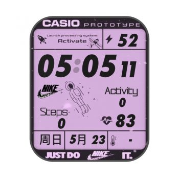 CASIO卡西欧紫色太空人NIKE獠牙动态背景表盘.clock