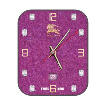博柏利Burberry紫红色宝石镶嵌钻石表盘.clock