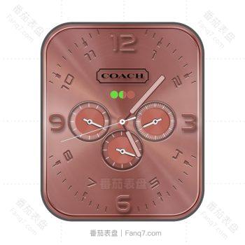 COACH蔻驰玫瑰金三盘高级简约表盘.clock