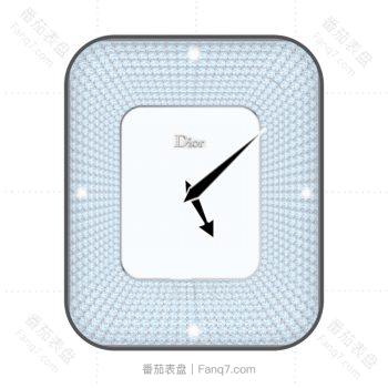Dior迪奥浅蓝色钻石墙简约奢侈表盘.clock