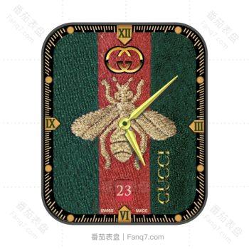GUCCI古驰金色经典红绿小蜜蜂古朴绒布表盘.clock