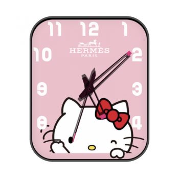 HERMES爱马仕粉色kitty猫主题卡通表盘.clock