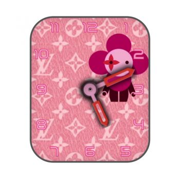 LV粉色经典DAMIER方格图案动态小人表盘.clock