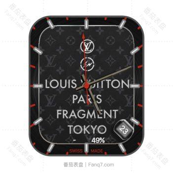 LV酷黑方格图案巴黎东京主题文字表盘.clock