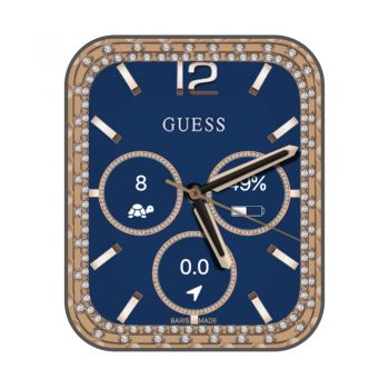 GUESS盖尔斯古典三盘深蓝金简约表盘.clock