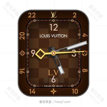 LV棕色方形布纹简约表盘.clock