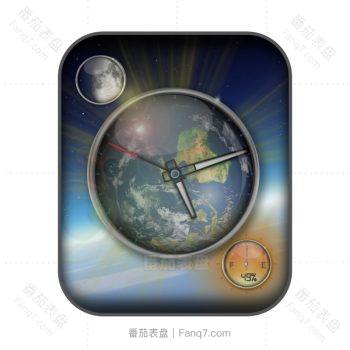 光芒四射旋转动态地球缓慢旋转高级表盘.clock