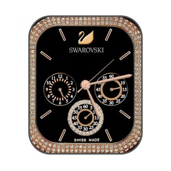 swarovski施华洛世奇酷黑金边钻石镶嵌三盘高级奢华表盘.clock