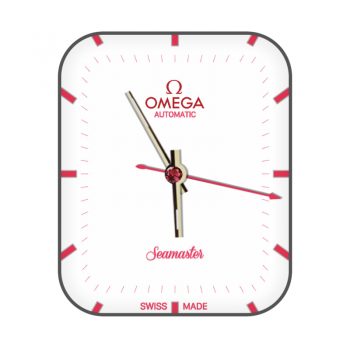 欧米茄OMEGA白底红宝石玫红优雅表盘.clock