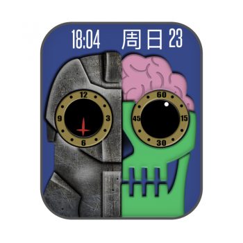 赛泰克CYBO RT半脸骷髅裸脑插画表盘.clock