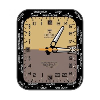 tissot天梭花里胡哨黑土黄棕表盘.clock