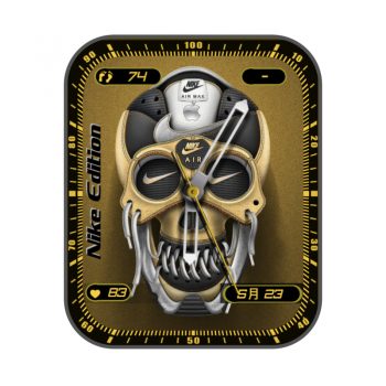 NIKE黄金Air球鞋骷髅头奇特表盘.clock