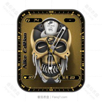 NIKE黄金Air球鞋骷髅头奇特表盘.clock