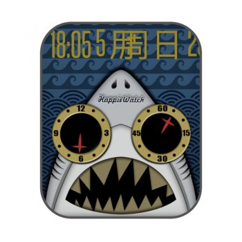 墨蓝海蓝波纹章鱼双盘大眼奇特表盘.clock