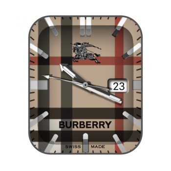 博柏利Burberry土黄棕色格子表盘.clock